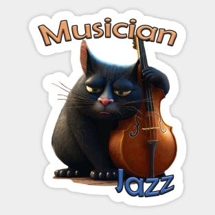 Jazz Musician Cat Sticker